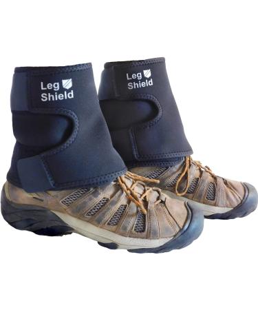 Leg Shield Low Gaiters - Hook & Loop Design for Easy On/Off - Neoprene Leg Gaiters for Hiking, Cross Country Skiing, Yard Work - Comfortable, Snug Fit (Pair)