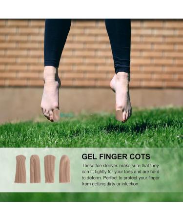 FOMIYES Cot Toe Sleeves 2 Pairs - Finger Cap Cushions for Hammertoes, Blisters, Calluses - Nylon Cover with Silicone Protectors - Buy Online on GoSupps.com