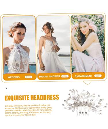 DOITOOL Bridal Hair Comb Hair Comb Pearl Hair Accessories for Women Flower Decor Hair Decorations Hair Accessories for Women Wedding Rhinestone Decor Wedding Decor Hair up Bride Fine Alloy - Buy Online on GoSupps.com