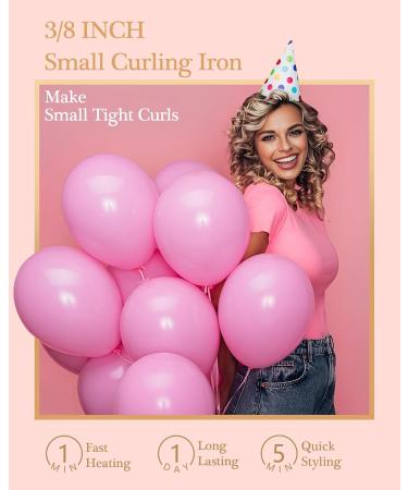 Small Curling Iron 3/8 Inch Barrel - Tiny Curling Wand for Short & Long Hair | Tourmaline Ceramic 9mm Adjustable Temperature Rose Gold - Buy Online on GoSupps.com