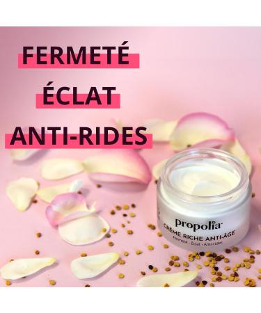 PROPOLIA - Organic - Rich anti-aging cream - Hydration Anti-wrinkle Firmness - Pollen Hyaluronic acid & Plum oil - For all skin types - Made in France - 50 ml - Buy Online on GoSupps.com