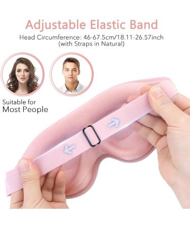 3D Contoured Sleep Mask - Fully Blackout No Pressure Breathable Eye Cover for Women & Men - Adjustable Strap - Perfect for Travel & Home Rest (Pink - Buy Online on GoSupps.com