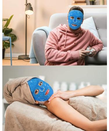 Meto Ice Face Mask - Reduce Puffiness and Dark Circles - Hot Cold Gel Beads Compress for Women - Face Spa Treatment for Pressure Headaches and Skin Care (Blue) - Buy Online on GoSupps.com
