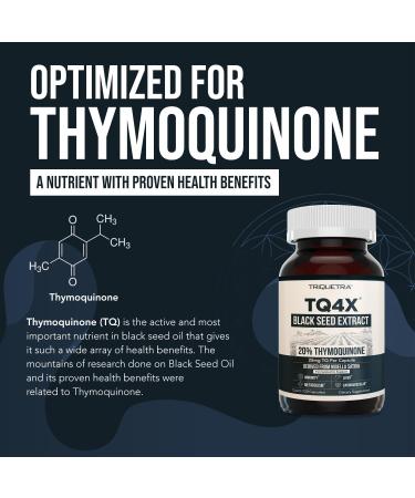 20% Thymoquinone Black Seed Oil Extract Capsules - TQ-Advanced 4X : Potent Thymoquinone Concentration Available Concentrate from Nigella Sativa Raw Form Vegan Glass Bottle (25 mg - 60 Capsules) 25mg - 60 Count (Pack of 1) - Buy Online on GoSupps.com
