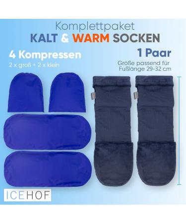 IceHOF Cooling Socks with 4 Gel Packs - Cold Therapy for Feet & Toes - Ideal for Chemotherapy & Rheumatism - Unisex Size L Blue - Buy Online on GoSupps.com