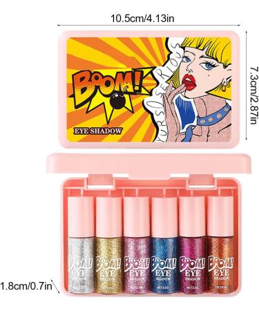BommFu Liquid Eyeshadow 6 Piece Liquid Shine CosmeticsHigh Pigment Shimmering Eyeshadow Make Up for Brides Women Girls - Buy Online on GoSupps.com