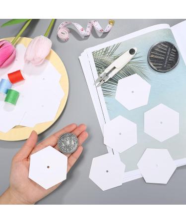 200 Count English Paper Hexagon Shapes Templates - 2 Inch White Quilting Templates for Sewing - Hexagon Piecing Paper for Quilting Supplies - Buy Online on GoSupps.com