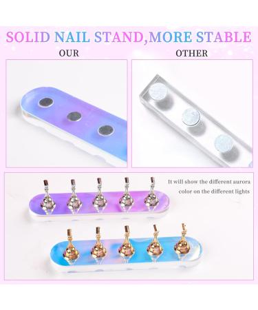 ANGNYA 2 Set Nail Stand Aurora Nail Holder for Painting Nail Stand for Press on with 96 Pcs Reusable Sticky Putty Nail Display Stand Nail Hand Practice Magnetic Nail Art Tools (Round) - Buy Online on GoSupps.com