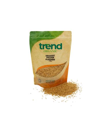 Trend Organic Golden Flaxseed Lighter Hue Milder Taste High in Protein & Fibre and Omega-3s Certified Organic Vegan GMO-Free No Additives No Preservatives Raw Whole Seeds 1kg - Buy Online on GoSupps.com
