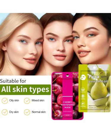 Sheet Mask 7 pc Fruit Extract Masks Organic Face Mask Pineapple Face Mask Moisturizing Facial Mask Face Facial Mask Collagen Face Mask Hydrating Improve dullness & Brighten Women/Men for All Skin - Buy Online on GoSupps.com