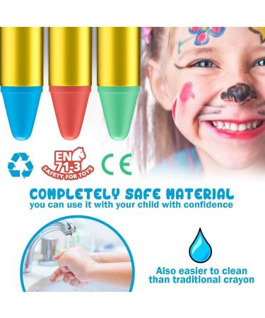 URAQT Face Paint Crayons - 28 Colors Non-toxic Body Painting Kit for Kids, Halloween Makeup, Christmas Party - Safe & Easy to Use - Buy Online on GoSupps.com