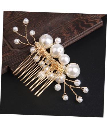 Beaupretty Accessories pearl comb hair bling pearl hair clips bridal headpieces for wedding bridal hair pearls headpiece wedding hair jewelry gold hair comb crown alloy accessories Comb - Buy Online on GoSupps.com