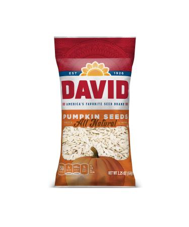 DAVID Roasted and Salted Pumpkin Seeds, 2.25 oz