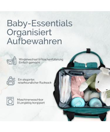 KiddyCare Wrap Backpack - 15 Pockets Durable Baby Wrap High-Quality Maternity Bag with Isotherm Bottle Compartment - Green - Buy Online on GoSupps.com