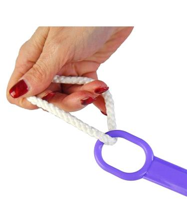 HOME-X Pouf Back Scrubber Shower Loofah Set of 2 - Long Handle, Purple and Blue - 14 L x 4 W - Buy Online on GoSupps.com