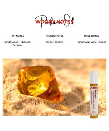 Amber Sandalwood Perfume Oil Roll On for Women and Men Alcohol Free Eau de Parfum Travel Size Essential Oil Body Fragrance Concentrated Long Lasting Spicy Woody Scent 10 ml - Buy Online on GoSupps.com