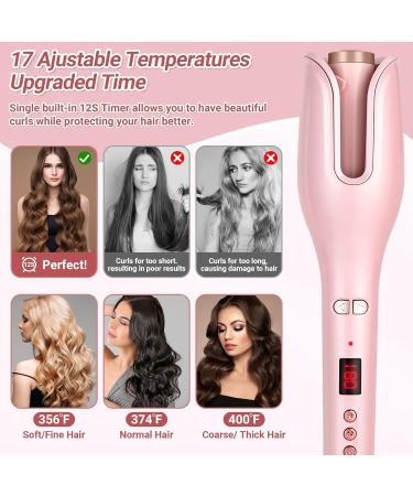 Shop Automatic Hair Curler - Ceramic Curling Iron with 17 Temp Settings & 3 Timers | Anti-Tangle & Scald Protection (Pink - Buy Online on GoSupps.com