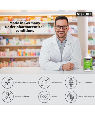 Selenium 200mcg Supplement - 180 Vegan Tablets for Immune, Thyroid, Prostate, Heart Health - Organic, Natural, Gluten-Free Trace Mineral - No Additives - 180 Count - Buy Online on GoSupps.com