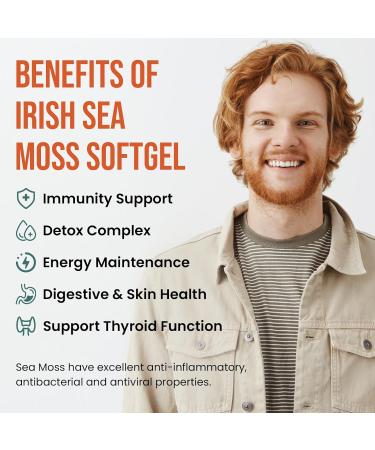 Premium Liposomal Irish Sea Moss Softgels | 30000mg Per Serving | Burdock Root & Bladderwrack | Immunity & Gut Health | 60 Count - Buy Online on GoSupps.com