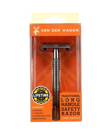 Van Der Hagen 110MM Gun Metal Safety Razor Kit - Smooth Shave Guarantee - Buy Online on GoSupps.com