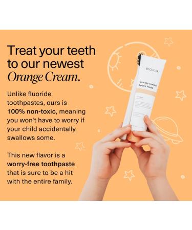 Boka Orange Cream Natural Toothpaste - Nano-Hydroxyapatite for Remineralizing, Sensitivity, Whitening - Fluoride-Free - Dentist Recommended - Made in USA - 4oz (Pack of 1) - Buy Online on GoSupps.com