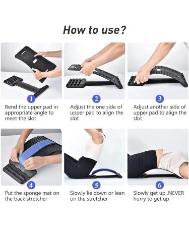 Blue Lumbar Support Back Massager Stretcher for Spine Pain Relief - Buy Online on GoSupps.com