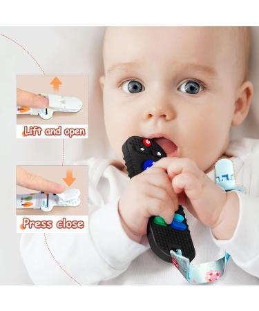 FFTROC Silicone Teething Toys for Babies - Remote Control Shape Teether Tube Chew Toys 4 Pack - Boys Girls Educational Sensor Toys - Buy Online on GoSupps.com
