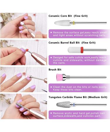 10 Pcs Ceramic Nail Drill Bits for Electric Manicure Pedicure - 3/32 Cuticle Drill Bit Set for Acrylic Gel Nails | MORGLES - Buy Online on GoSupps.com