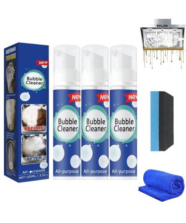 Bubble Cleaner Foam North Moon Bubble Cleaner Foam Foaming Heavy Oil Stain Cleaner Kitchen Bubble Cleaner Spray All Purpose Rinse Free Cleaning Spray (30ML 3Pcs)