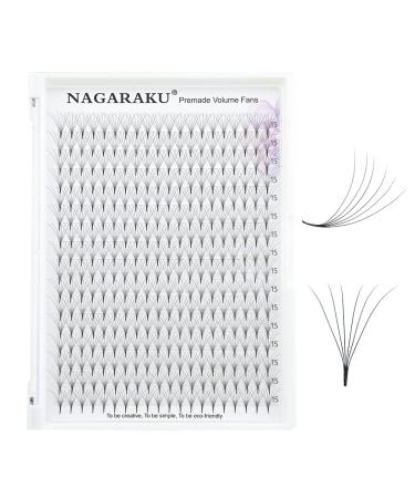 Nagaraku 6D Eyelash Extensions - 320pcs Premade Fans 0.07mm D Curl 15mm Length - International Shipping Available - Buy Online on GoSupps.com
