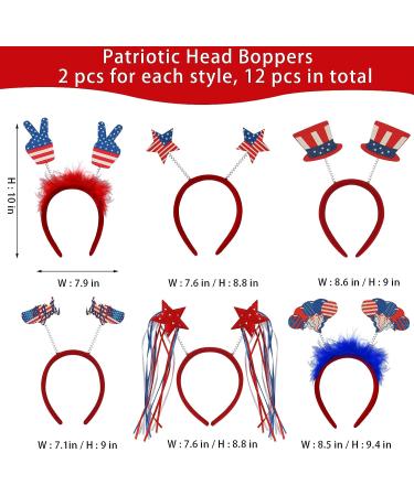 Patriotic Head Bopper Headband Set - 12 PCS 4th of July & Memorial Day Accessories - Buy Online on GoSupps.com
