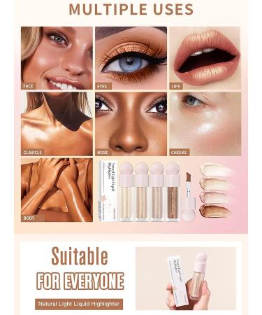 Rose Gold Liquid Highlighter Stick for Face & Body - Waterproof, Moisturizing, Natural Looking Glow | Cushion Applicator - 03 Rose Gold - Buy Online on GoSupps.com