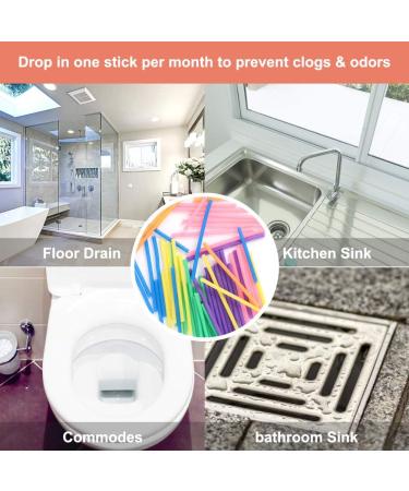 Fanshiontide 72 Pcs Enzymatic Drain Cleaner Sticks - Clear Drains & Pipes, Odor-Free Cleaning Tool for Kitchen, Bathroom & Toilet Sewer - Buy Online on GoSupps.com
