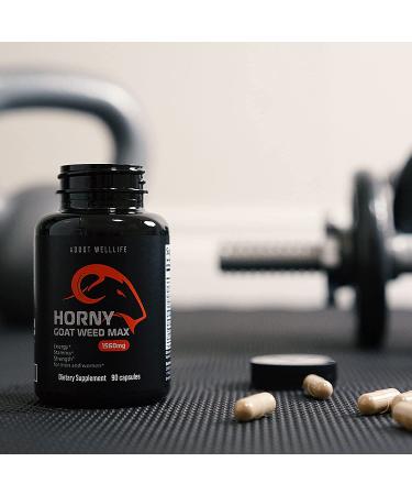 Premium Horny Goat Weed 1560mg - Natural Energy & Performance Support for Men & Women - Maximum Strength with Maca, Tongkat Ali, Saw Palmetto, Panax Ginseng - 90 Capsules - Buy Online on GoSupps.com