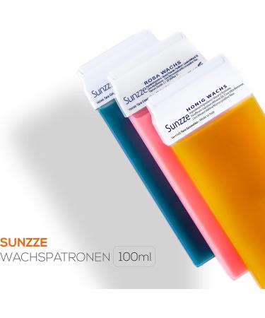 Sunzze Warm Wax Cartridges Roll On Set - Aloe Vera Brazilian Waxing Kit for Hair Removal - 6 x 100ml Wax Rollers - Buy Online on GoSupps.com