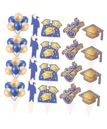 TOPBATHY 2 Sets 2023 Graduation Season Graduation Cupcake Stick Graduation Cake Decorations Graduation Cupcake Topper Graduation Cap Cupcake Toppers Grad Dessert Toppers Balloon