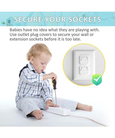 Baby Proofing Outlet Covers (60 Pack) - Safety Socket Cover Protector Cap for Childproofing Electric Outlets - Buy Online on GoSupps.com
