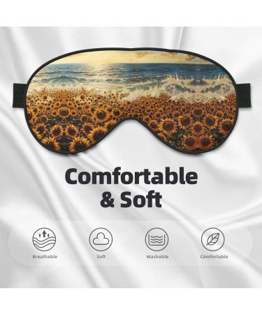 Sunflowers Sea Print Ultra-Soft Light-Blocking Eye Mask - Optimal Comfort for Restful Sleep | International Shipping Available - Buy Online on GoSupps.com