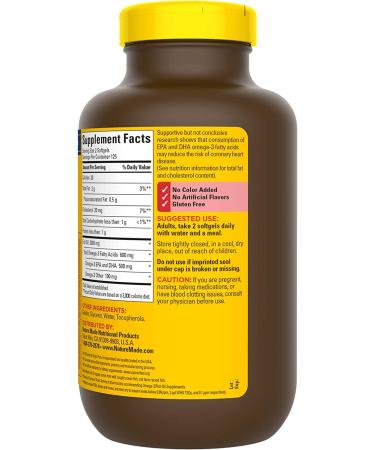 Nature Made Fish Oil 1000 mg - 250 Softgels | Omega-3 Supplement for Heart Health - Buy Online on GoSupps.com