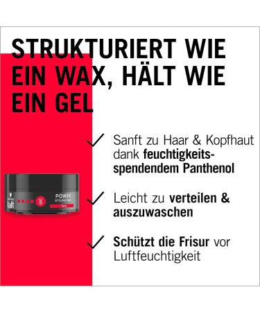  TAFT Schwarzkopf TAFT Styling Wax Power (75ml) for Strong Hold Up to 48 Hours Hold Gentle on Hair and Scalp Vegan Styling Wax - Buy Online on GoSupps.com