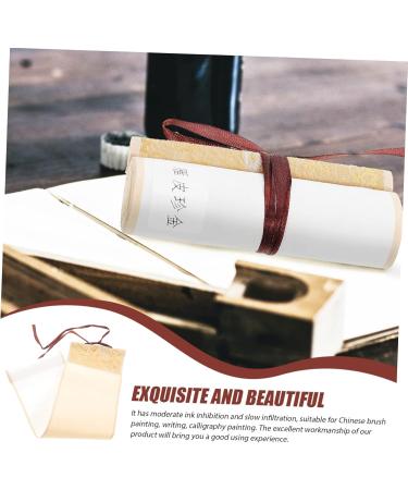 NUOBESTY Rice Paper Scroll Calligraphy Asian Silk Scroll Prop Chinese Paper Scrolls Office Hanging The Fabric Assorted Color 2 38X10X2.5CM - Buy Online on GoSupps.com