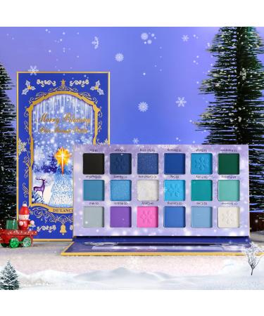 Shop Blue Eyeshadow Palette | Christmas Matte & Shimmer | 18 Pigmented Cool Toned Multichrome Makeup for Holidays - Buy Online on GoSupps.com