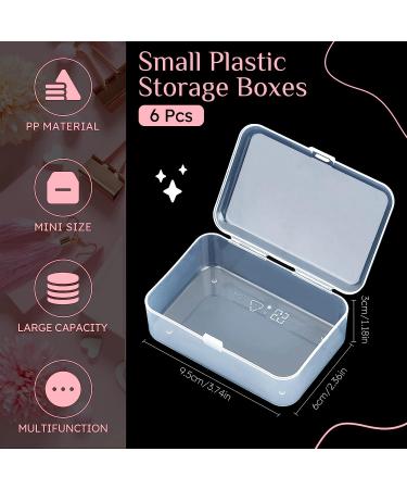 ISKYBOB 6 Pack Small Plastic Storage Containers - Clear Rectangle Organizer Case for Crafts & Bobby Pins (3.7x2.4in) - Buy Online on GoSupps.com