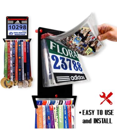 Victory Hangers Medal & Bib Holder Bundle - Square Shape | 40+ Medals & 100 Runner Race Bibs Capacity | Steel Rack for Runners - Buy Online on GoSupps.com