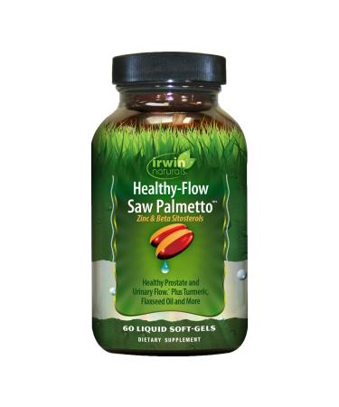 Irwin Naturals Healthy Flow Saw Palmetto with Zinc Beta Sitosterols Turmeric Stinging Nettle & Pumpkin Seed - Promotes Healthy Prostate & Urinary Flow - Antioxidant Support - 60 Liquid Softgels 1