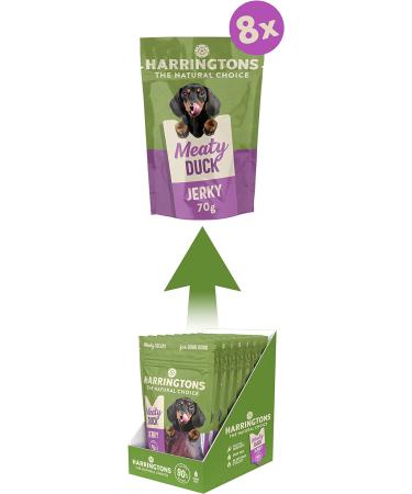 Harringtons Grain Free Meaty Duck Jerky Dog Treats 70g (Pack of 8) - Meat 1st Ingredient Meaty Treats Duck Jerky - Buy Online on GoSupps.com
