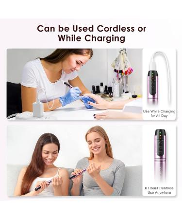Cordless Nail Drill Electric File for Professional Nail Care - Rechargeable Manicure Pedicure Kit with Everything - Lightweight and Portable APurple Design - Buy Online on GoSupps.com