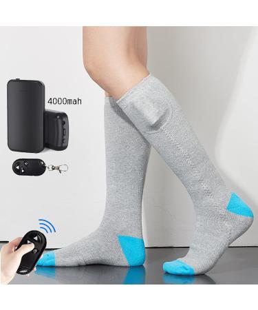 USB Smart Heating Knee High Socks | Massage Warm Hiking Heated Socks | Stretch Cotton | Blue - Buy Online on GoSupps.com