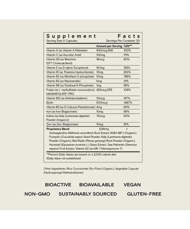 SuperHair by Moon Juice - Natural Hair Nutrition Supplement for Healthier, Thicker Hair - 250mg Ashwagandha, 500mcg Biotin, 120mg Saw Palmetto - Vegan & Non-GMO - 120 Capsules - Buy Online on GoSupps.com