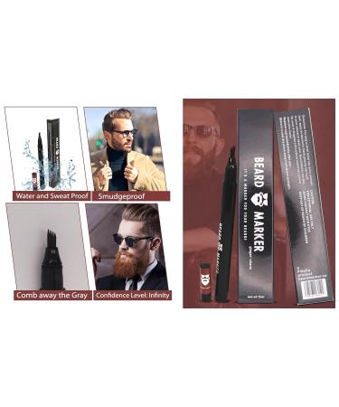 Premium Beard Filler Pen & Gray Hair Concealer - Waterproof Smudge-Proof 24hrs+ | Ginger-Charm for Reddish-Brown to Red Hair - Buy Online on GoSupps.com